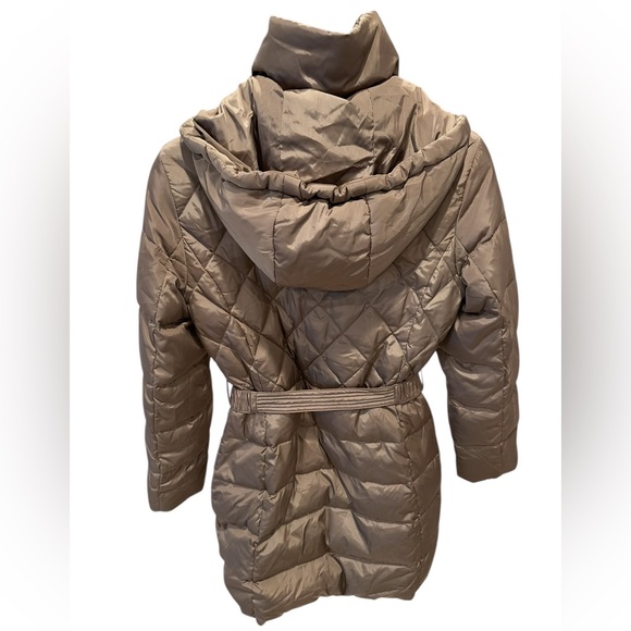 Women’s Long Quilted Belted Puffer Coat | Hooded Warm Winter Jacket | Size XS - Picture 9 of 16
